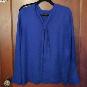 Apt 9 almost sheer long sleeve blouse royal blue